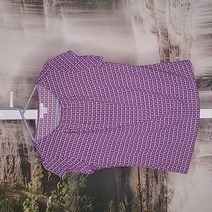 Liz Claiborne Womens Petite Large purple colorful boho stretch blouse